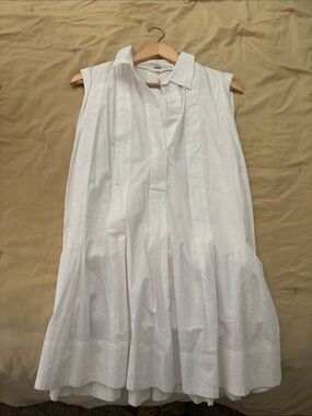 Free People White Sleeveless Pleated Midi Dress